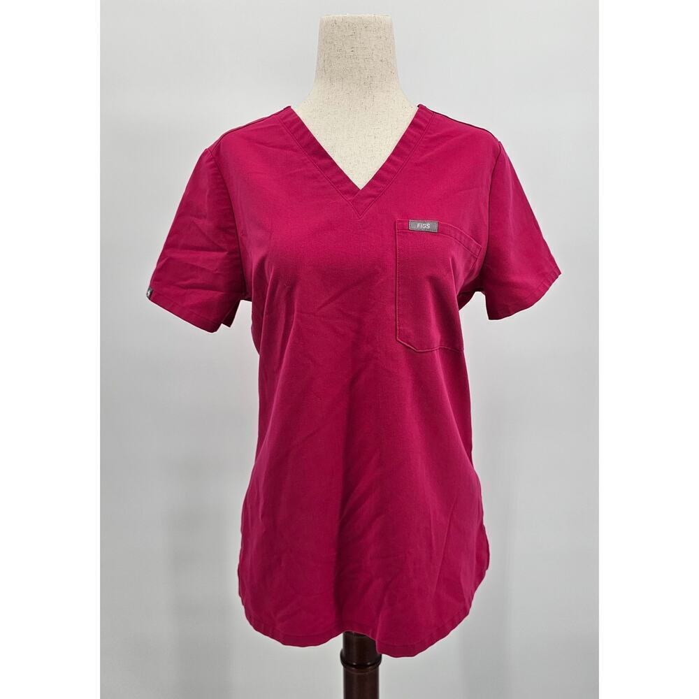 Figs Women's X-Small Catarina One Pocket Pink Scrub Top